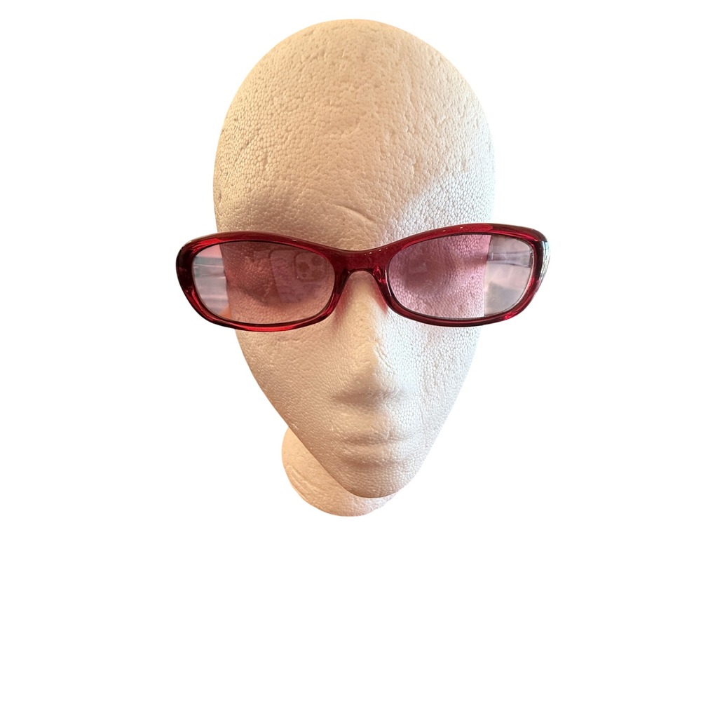 Tommy Hilfiger TH 8032 RD-17F Red Translucent Oval Sunglasses Womens Y2K Retro